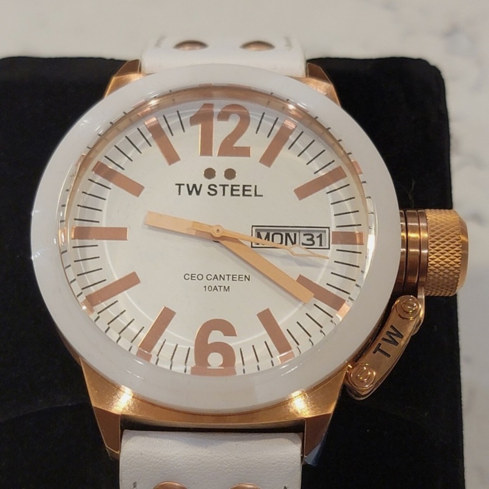 TW Steel White and Gold CEO Canteen Watch